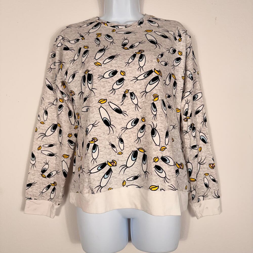 H&M Allover Cartoon Eyes Print Crewneck Sweatshirt Size M
